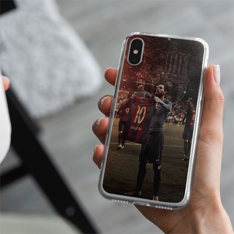 Ốp Lưng bóng đá barca ốp điện thoại messi giơ áo ăn mừng cực đẹp dành cho Iphone 5 đến 12 Promax BAR20210015