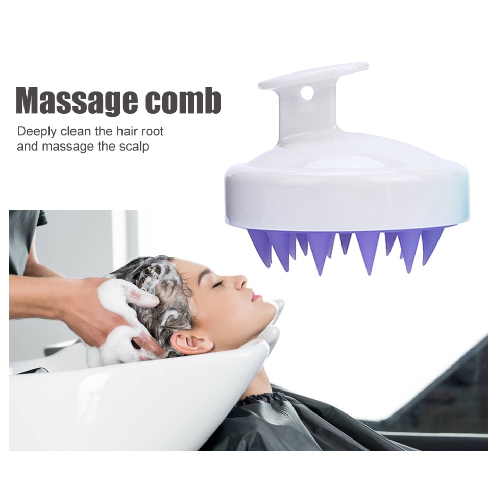 Bàn Chải Gội Đầu Bằng Silicon Mềm Mát Xa Da Đầu Thoải Mái