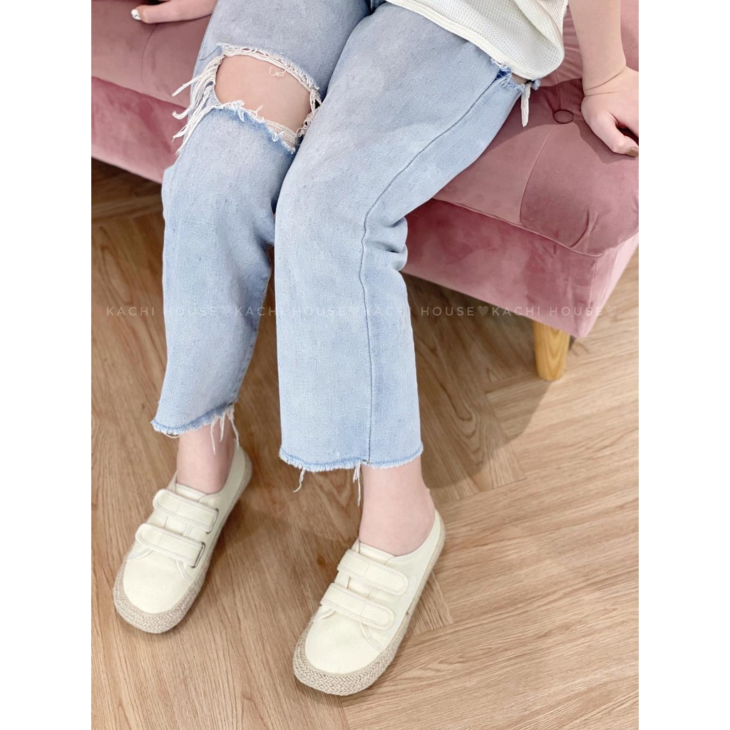 Bệt vải đế cói 2 quai dán 536-2- Kachi House