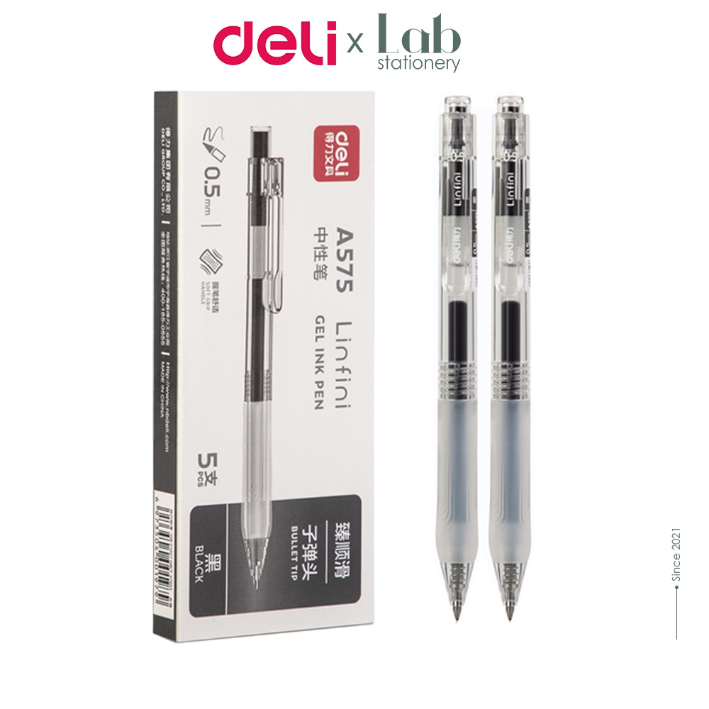 Bút bi mực gel deli a575 mực đen ngòi 0.5 dùng cho sinh viên, văn phòng - ảnh sản phẩm 1