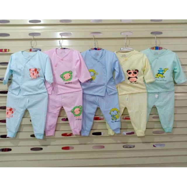 Bộ dài tay noubaby cotton cúc chéo 0-9m