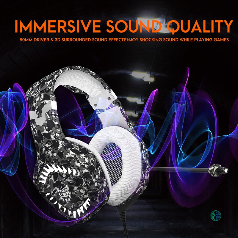 Tai Nghe Chơi Game Có Mic Và Đèn Led Họa Tiết Rằn Ri Giắc Cắm 3.5mm Cho Ps4S Pc Laptop | BigBuy360 - bigbuy360.vn