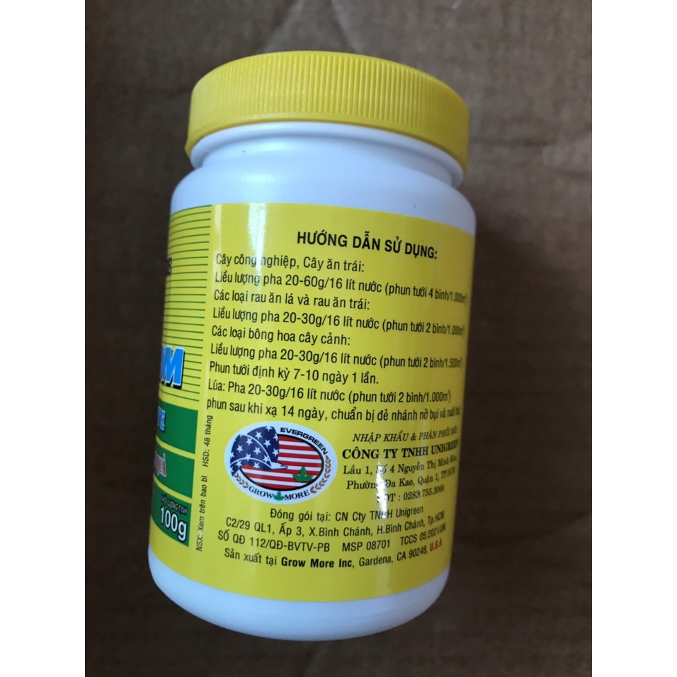 Phân bón lá growmore chuyên kích ra hoa NPK 6-30-30 + Te- kích ra hoa - tăng đậu quả- lọ - 100gr.
