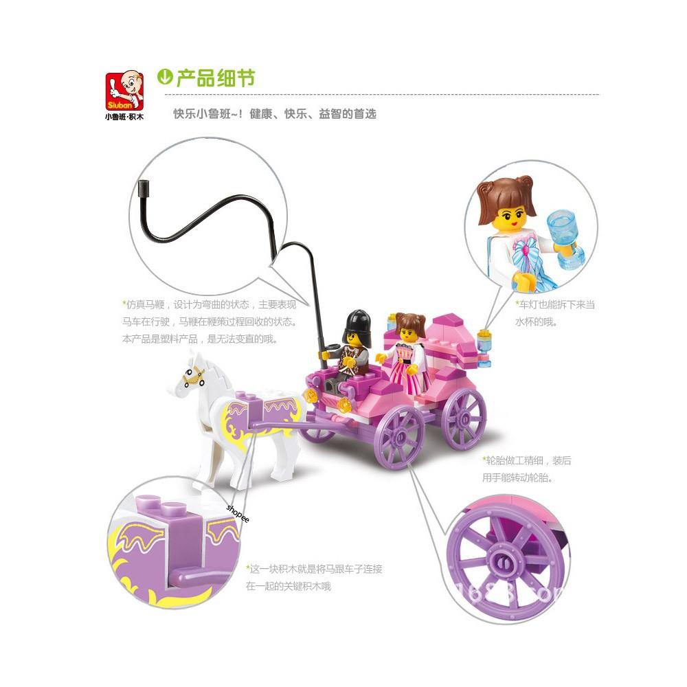 [Lego giá rẻ ]  Xếp hình lego con gái ⚡ Ảnh thật⚡ lego xếp hình xe ngựa của công chúa  B0239 gồm 99 pcs