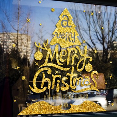 Tranh decal dán tường GIÁNG SINH VUI VẺ trang trí phòng khách, cửa hàng - Decal dán tường