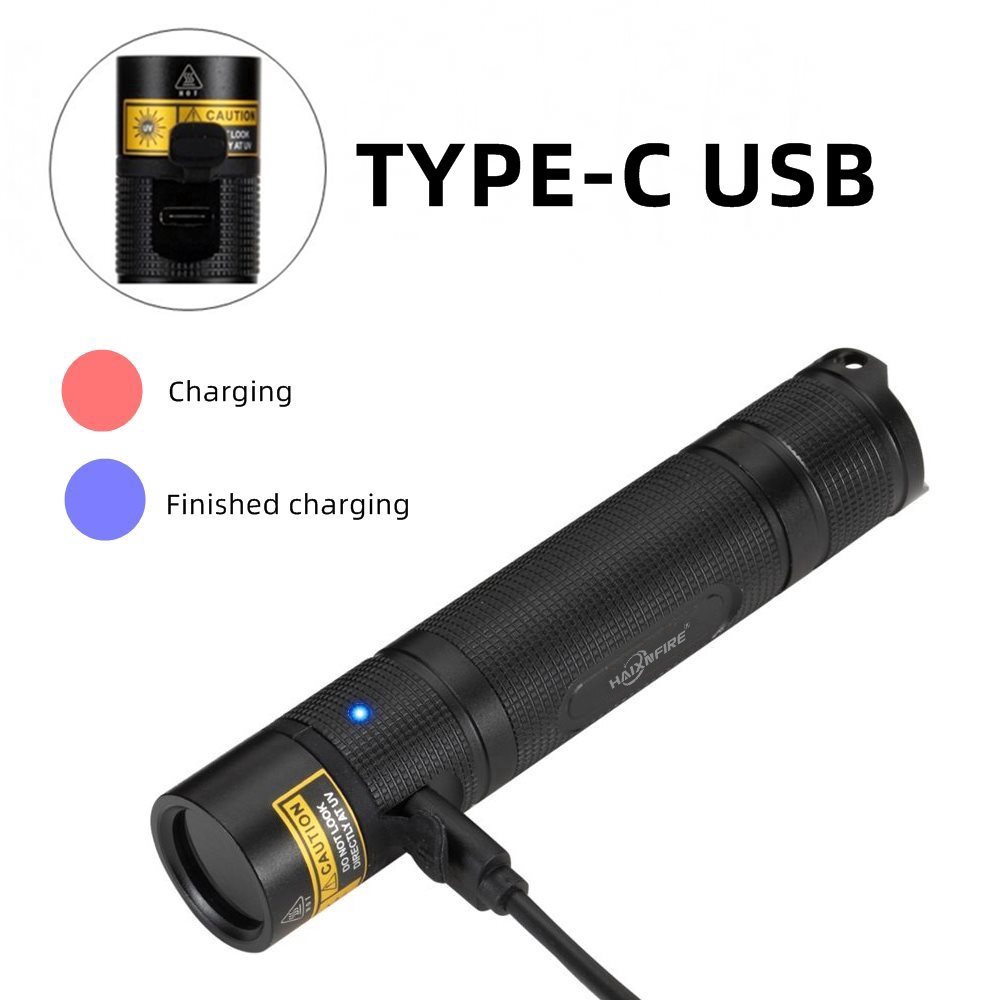 Đèn Pin Tia Cực Tím HaixnFire SV005 UV 365nm Cổng USB Màu Đen Tiện Dụng