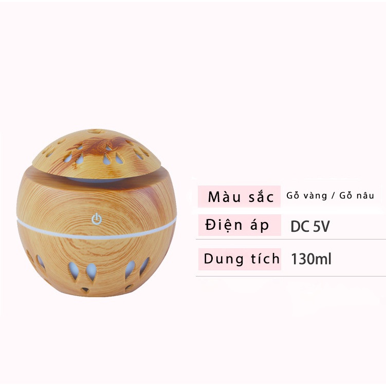 Máy Xông Tinh Dầu Khuếch Tán Giữ Ẩm Hoa Văn Xen Kẽ Có Đèn - 300ml