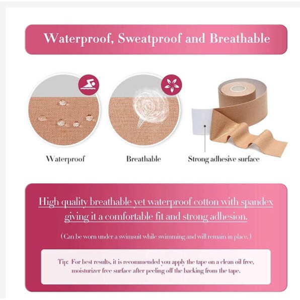 [HCM] Cuộn Băng Dán Nâng Ngực Có Thể Tạo Nhiều Kiểu Đa Dụng Cho Nữ 5cm x 5m