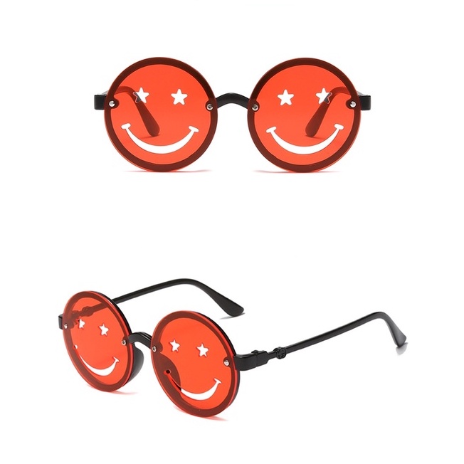 Kính Mát Gọng Tròn Hình Mặt Cười Dễ Thương Cho Bé