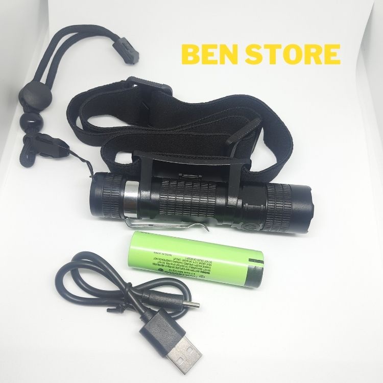 Đèn pin tích hợp đeo đầu và cầm tay mini siêu sáng type C S11