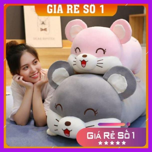 Gối ôm, gấu bông chuột Hamster chất liệu vải nhung co giãn siêu mịn