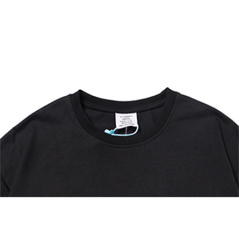 Áo Thun Cotton Ngắn Tay In Chữ Phản Quang Thời Trang