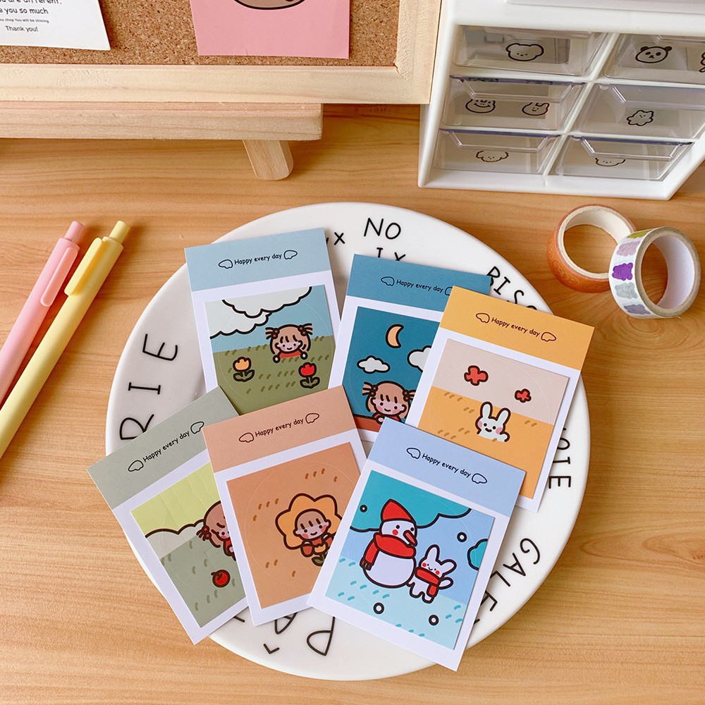 Sticker Hình Dán Sổ Trang Trí Bé Gái RF
