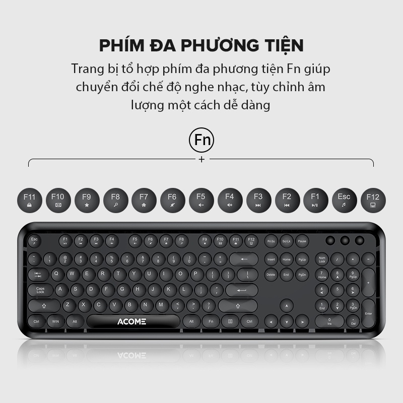 Bộ Bàn Phím Và Chuột Không Dây Kiểu Dáng Thời Thượng ACOME AKM1000 2.4GHz Nhiều Màu Hàng Chính Hãng Bảo Hành 12 Tháng 1