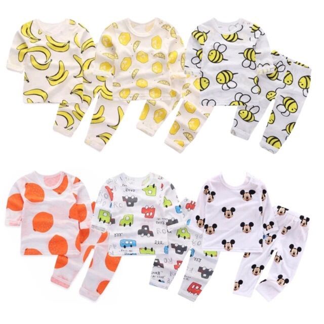 [Ảnh thật]Set 5 Bộ Quần Áo Dài Tay Cotton 2 Chiều Hè Thu Cho Bé (Hàng Việt Nam)