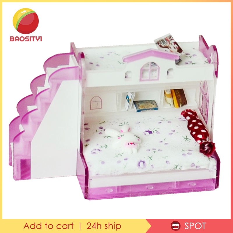 [Baosity1] Bộ Giường Tầng Tầng Tầng Ngủ Cho Búp Bê Tỉ Lệ 1 / 12