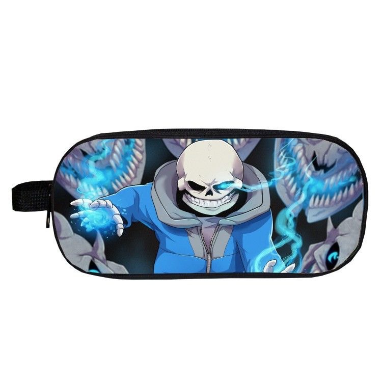Túi Đựng Bút Hai Ngăn Sức Chứa Lớn In Hình Hoạt Hình Undertale Có Khóa Kéo Cho Học Sinh Tiểu Học