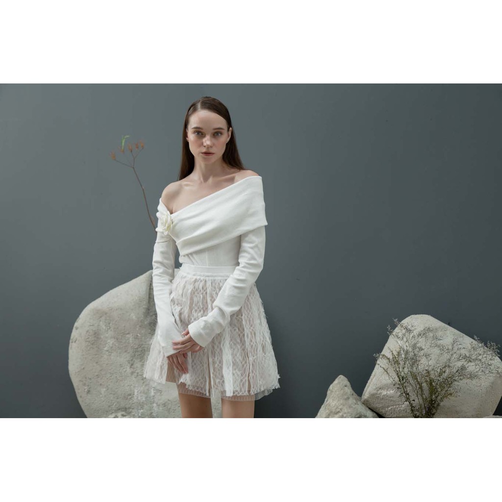 COCO SIN - Chân Váy Ren Trắng Phối Sheer | BigBuy360 - bigbuy360.vn