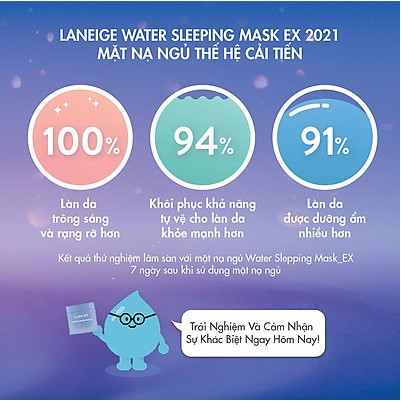 Mặt Nạ Ngủ Laneige Water Sleeping Mask Ex 2021 Microbiome Brightening Hydrating Softening 15ml