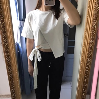 Áo thun thắt nơ eo ulzzang (ẢNH THẬT Ở CUỐI)