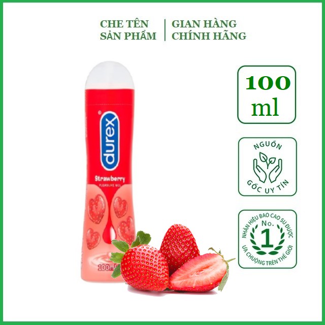 Gel bôi trơn tạo độ ẩm tự nhiên hương dâu Durex Saucy Strawberry - 100ml