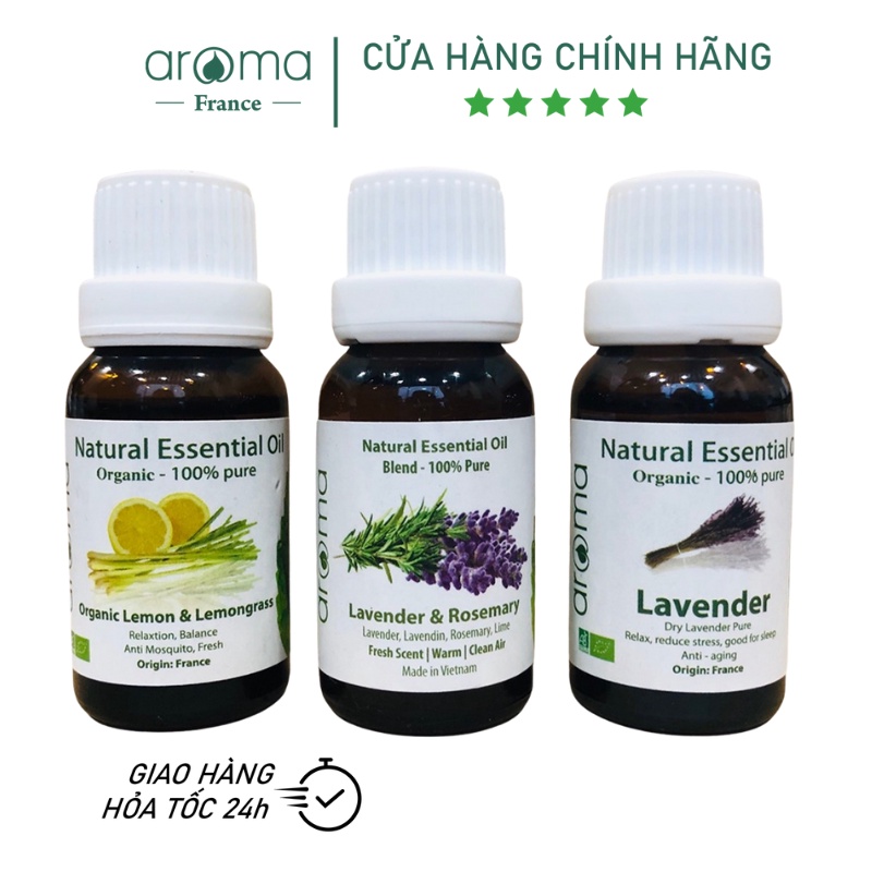 Tinh Dầu Xông AROMA Chanh Sả Chanh , Oải Hương &amp; Hương Thảo , Oải Hương Khô 10ml