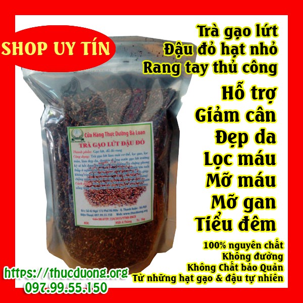 Trà gạo lứt đậu đỏ rang uống liền 1kg Thực Dưỡng Bà Loan