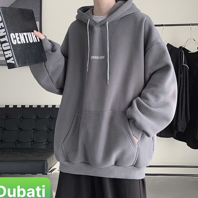 ÁO HOODIE NAM NỮ, ÁO KHOÁC NỈ IN HÌNH CHỨ PEACE STAR FROM RỘNG DÀI TAY SANG CHẢNH VIP - DUBATI FASHON