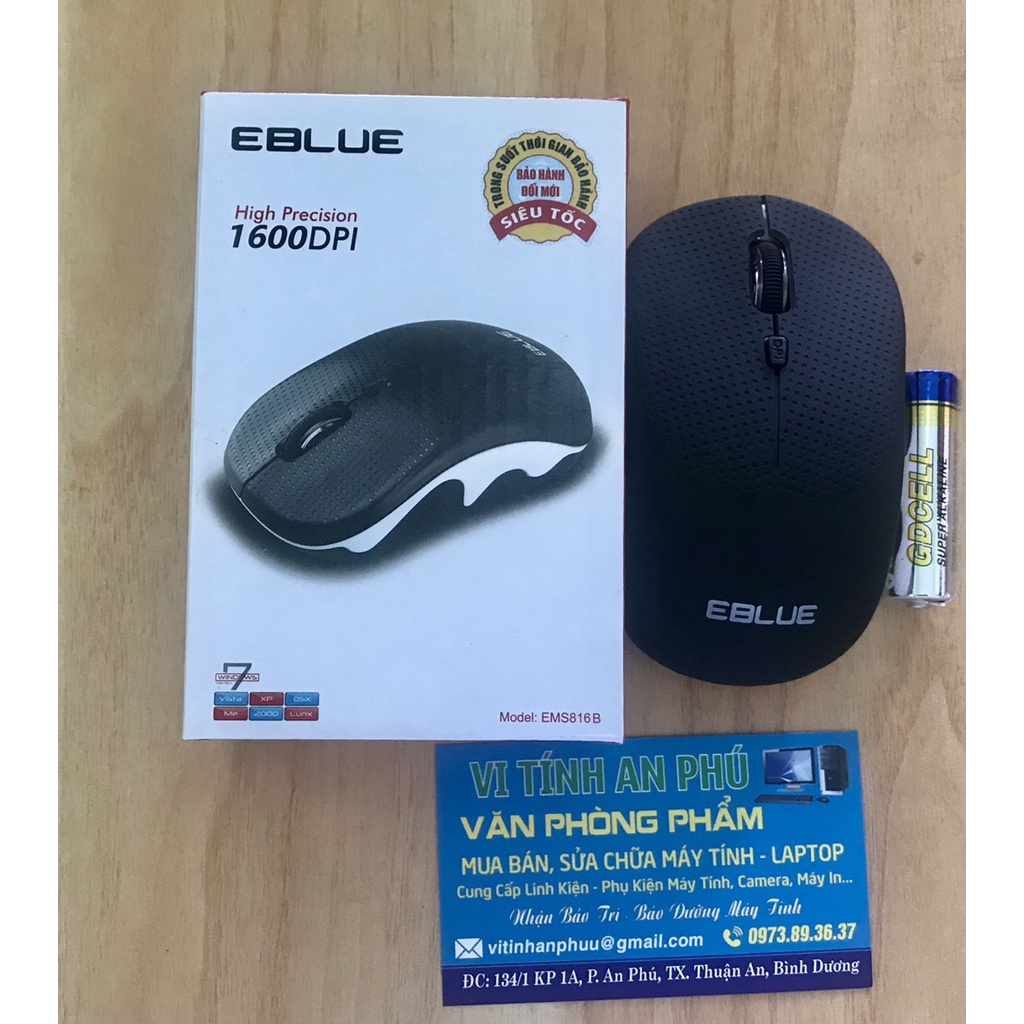 CHUỘT KHÔNG DÂY E-BLUE 1600DPI CHÍNH HÃNG + PIN