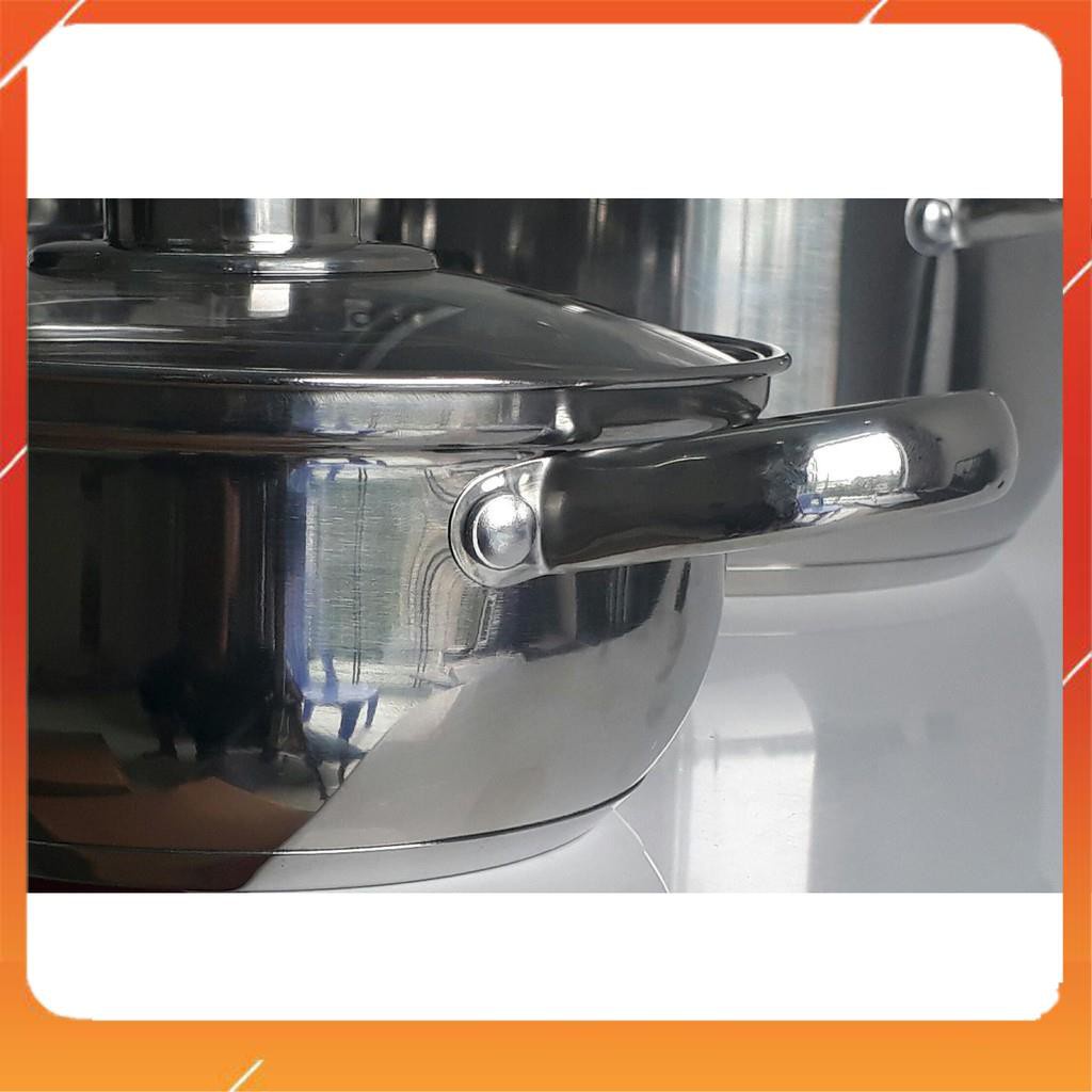 Bộ 3 nồi Inox Goldsun 3 đáy nắp kính GE33-3306SG
