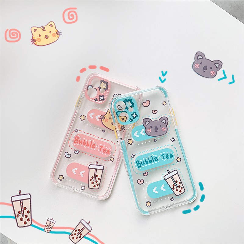 Ốp lưng iphone Bubble Tea viền màu chống trượt 6/6plus/6s/6splus/7/7plus/8/8plus/x/xr/xs/11/12/13/pro/max/plus/promax | BigBuy360 - bigbuy360.vn