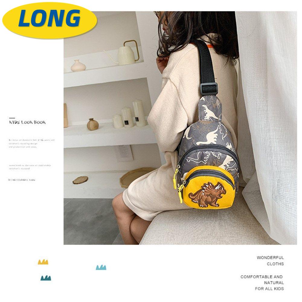 LONNG Thời trang dành cho trẻ em Túi thắt lưng khủng long Túi đeo chéo hoạt hình Túi đeo ngực thông thường Ví tiền xu mini
