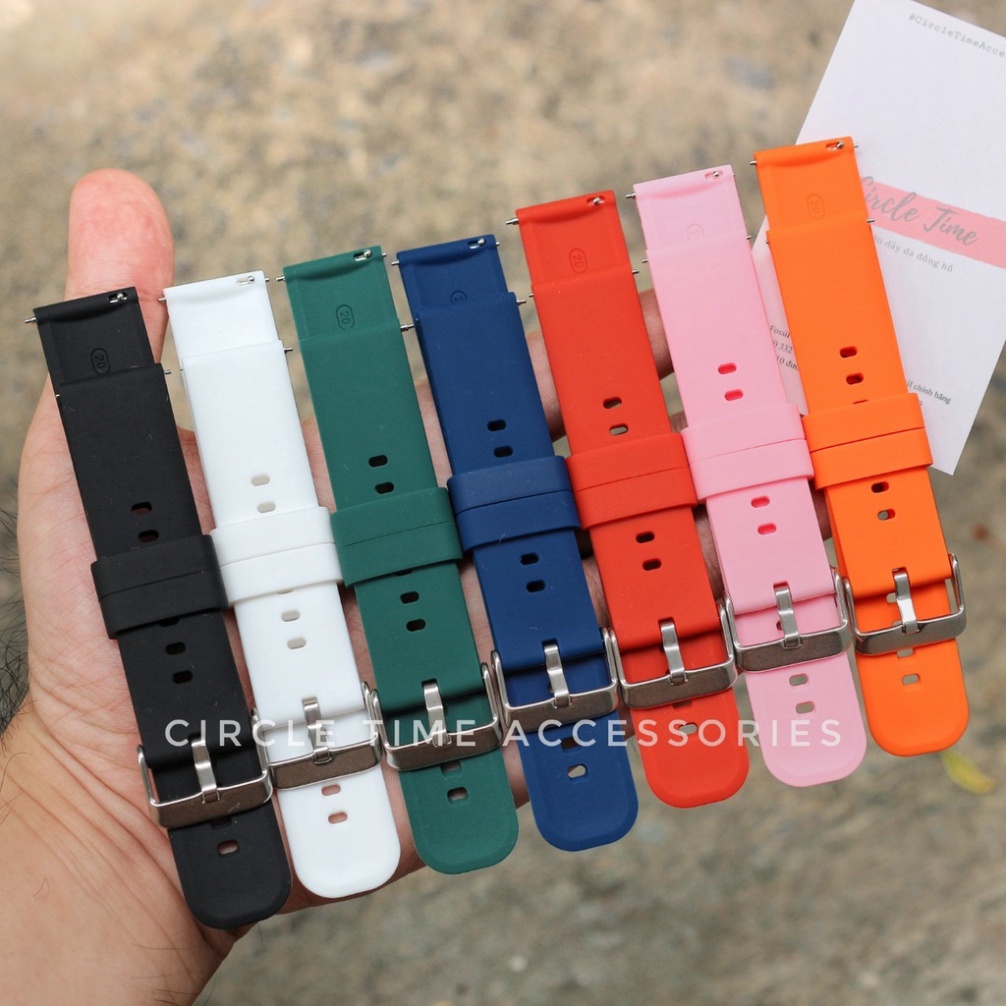 AC22 Dây đồng hồ đeo tay cao su thiên nhiên chốt thông thái quai cài cho đồng hồ thời trang truyền thống lâu đời và smar