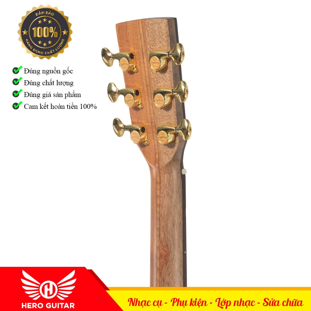 Guitar acoustic A6 ( tặng full phụ kiện) đàn guitar  acoustic gỗ điệp nguyên tấm, rẻ, xịn, mịn- Hero Guitar Đà Nẵng.