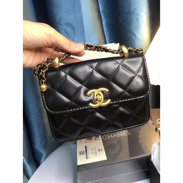 Túi da mịn chuông chữ X size 18cm vừa điện thoại