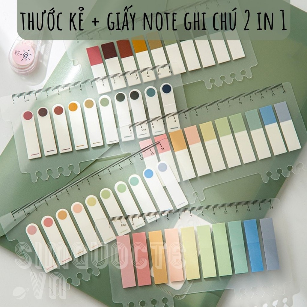 Set 10 Tệp Giấy Note Highlight có thể dùng làm thước kẻ ST41