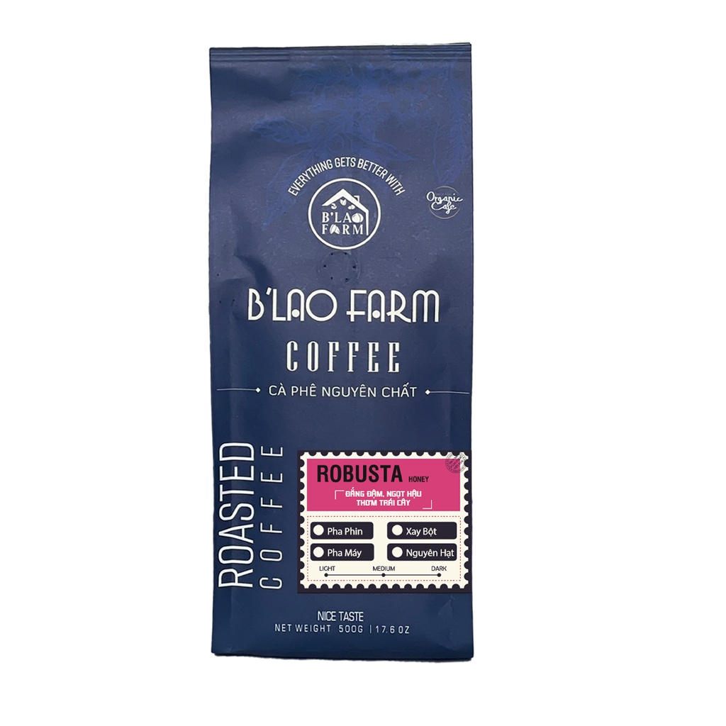 Cà phê Nhân Xanh Robusta Honey B'Lao Farm cà phê nhân sống chưa rang sơ chế theo phương pháp honey sàng S18 loại Ngon