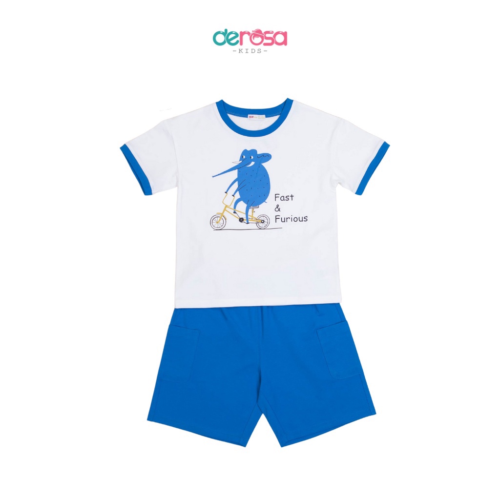 Quần áo trẻ em bộ cộc tay hè bé trai DEROSA KIDS (3 - 8 tuổi) KD025B - KD021B