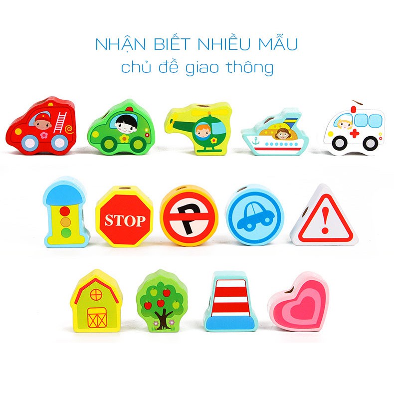 Xâu hạt gỗ 75 chi tiết giúp bé phát triển kỹ năng - Đồ chơi gỗ cho bé