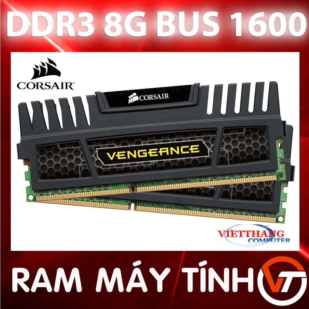 Ram 8G DDR3 Bus 1600 Conrsair xịn Tản nhiệt Like New Đẹp như mới ( Cũ - 2nd )
