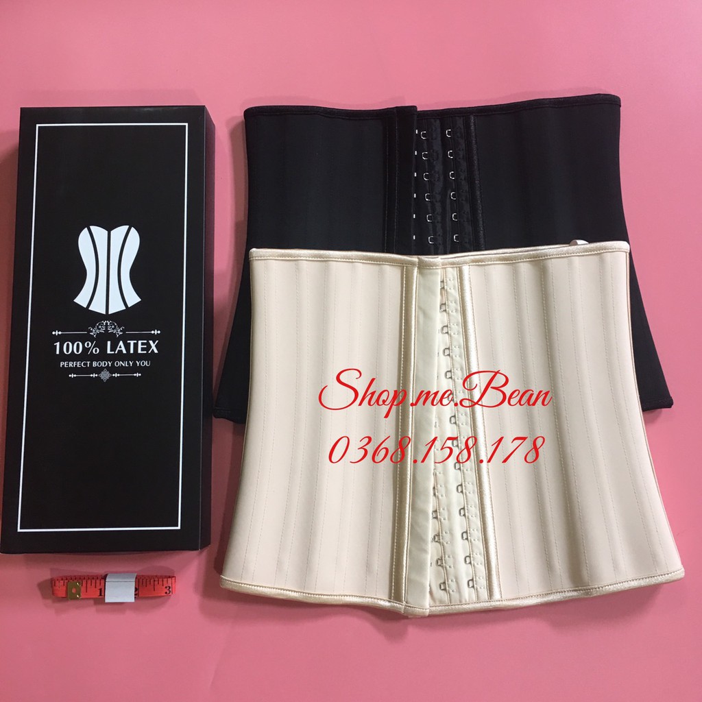 (Hi Lạp - cao su hạt) Đai siết eo latex 25 xương (26 cm và 29 cm)