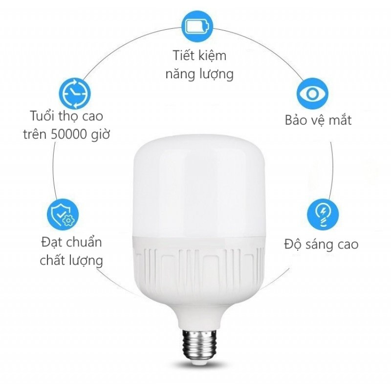 Bóng đèn LED Tiết Kiệm Năng Lượng Siêu Sáng Công Suất Cao Trụ Trắng 5W 10W 15W 20W 30W 40W 50W SZ9