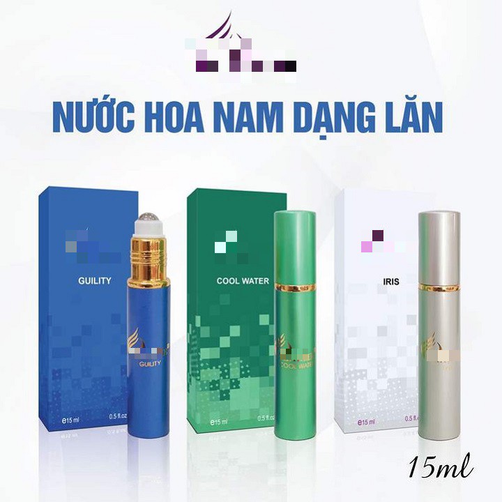 Nước hoa mini dạng lăn 15ml ( GUILITY ;  COOL WATER ;  IRIS)  - 4 PHÂN LOẠI SẢN PHẨM