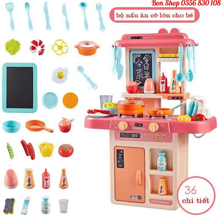 Nhà Bếp BBT Global CỠ LỚN - 36 Chi Tiết Có Vòi Nước Thật, Có Âm Thanh, Ánh Sáng