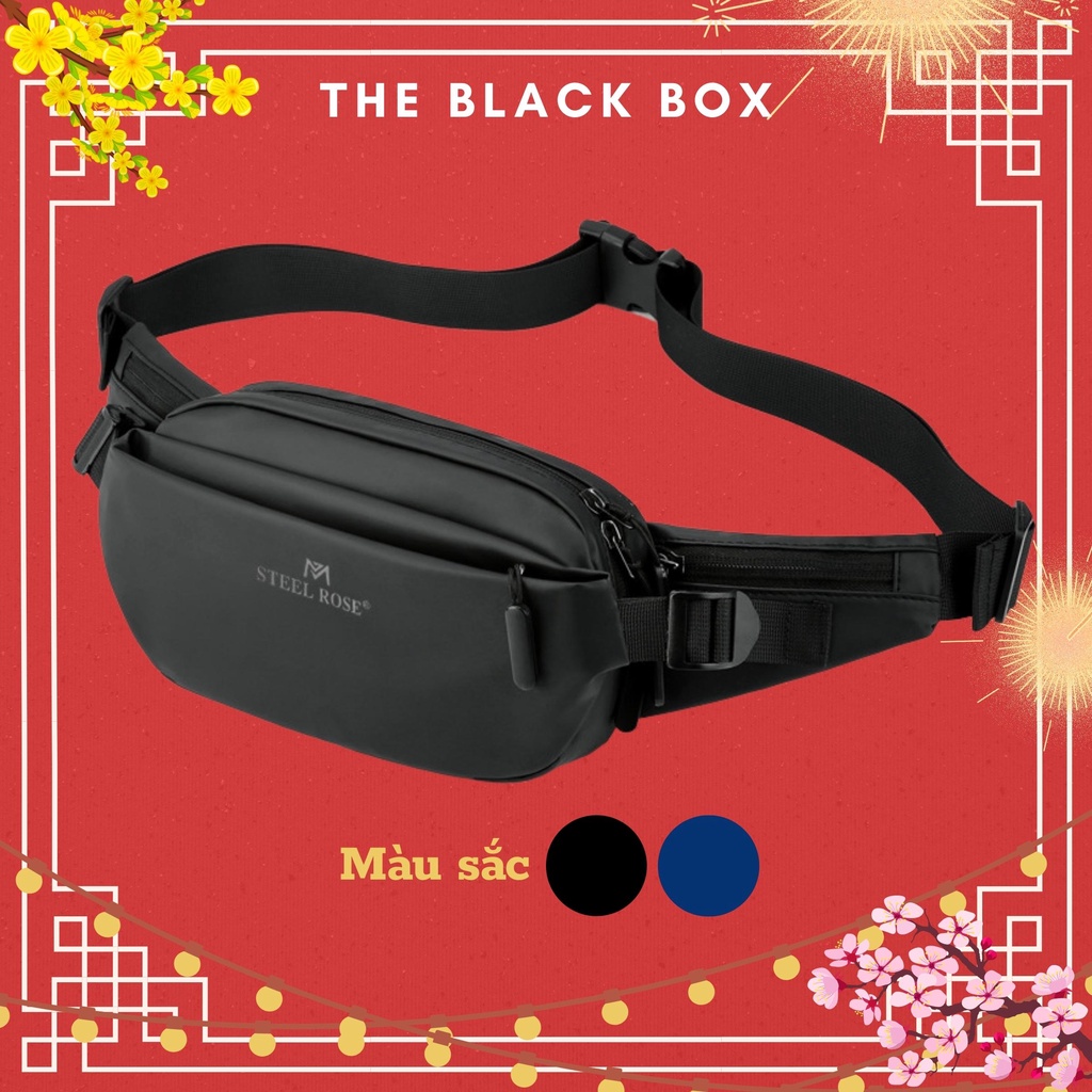 Túi Đeo Chéo, Túi Bao Tử Steel Rose Nam Nữ Thời Trang Hàng Cao Cấp Mã M168 Hàng Hot Trend - The Black Box