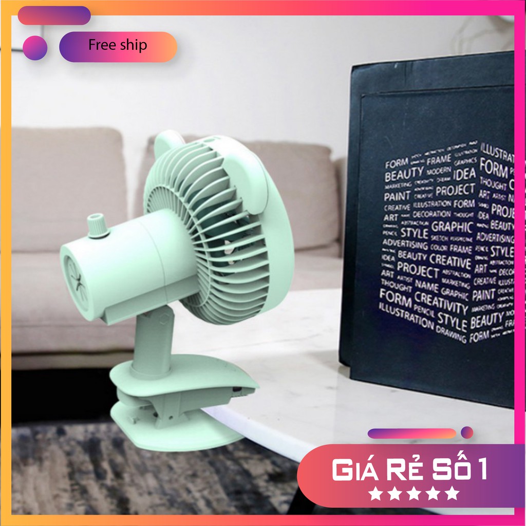 Quạt Phun Sương Mini Tích Điện 3 Tốc Độ Gió, Để Bàn, Có Kẹp Bàn, Quạt Điều Hoà hơi nước Clip Fan | BigBuy360 - bigbuy360.vn