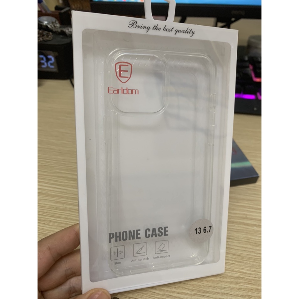 Ốp lưng điện thoại IP 7 8 Plus X Xs Max 11 12 13 14 Pro Max Chính Hãng Earldom Chống Sốc Chống Ố Vàng
