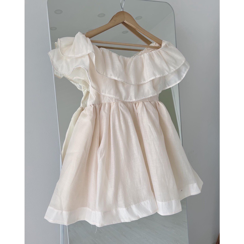 Váy trễ vai bánh bèo voan tầng 2 lớp form rộng bigsize/ Đầm dự tiệc tiểu thư 2 màu mặc tôn dáng phong cách ulzzang