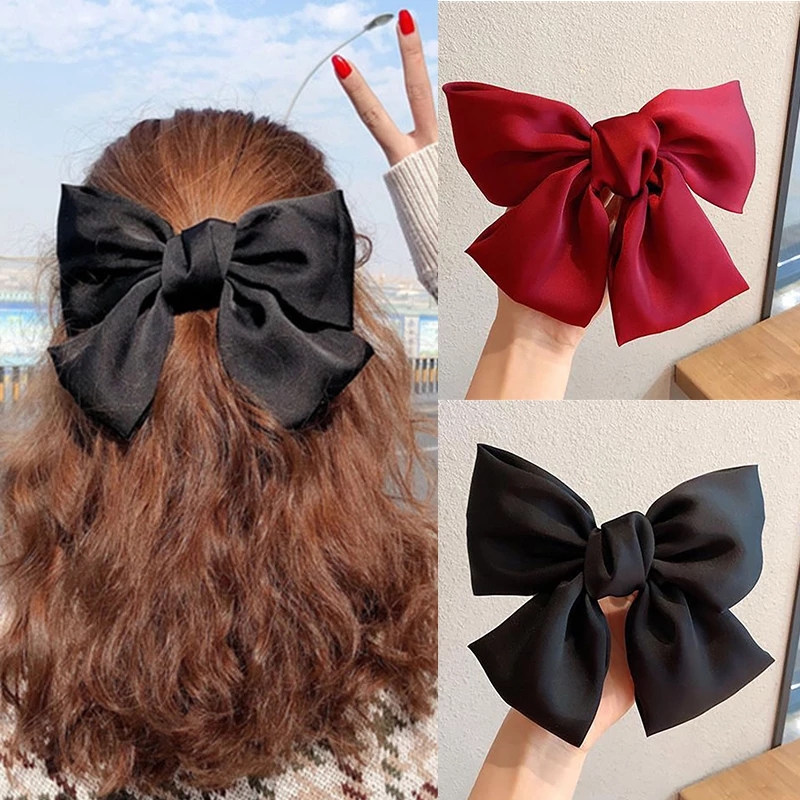 Kẹp Tóc Nơ Lớn Phong Cách Hàn Quốc Xinh Xắn Cho Nữ
