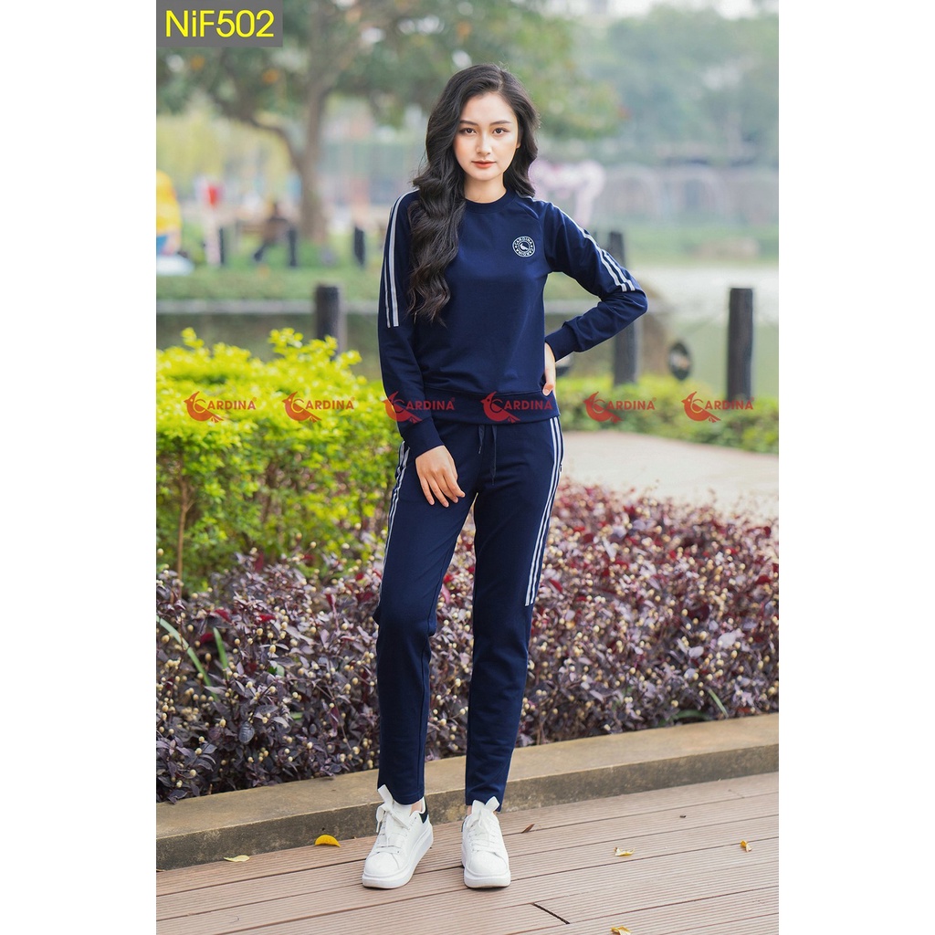 Bộ Nỉ Nữ Thu Đông Cao Cấp CARDINA Chất Cotton Tự Nhiên, Mềm Mại